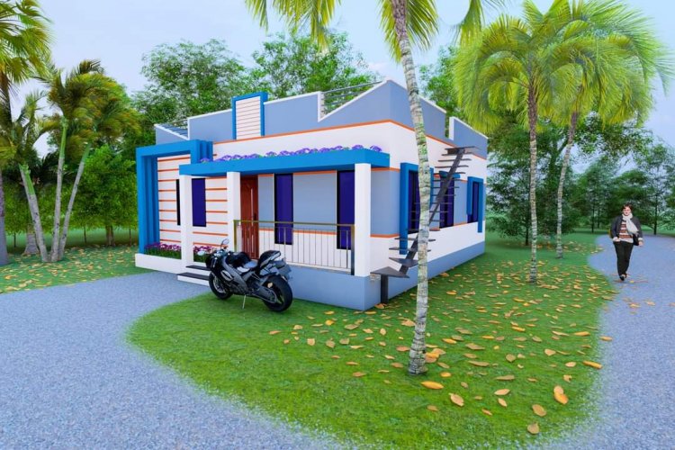 একতলা বাড়ির নকশা দুই বা তিন শতক জমিতে বাড়ির ডিজাইন প্লান