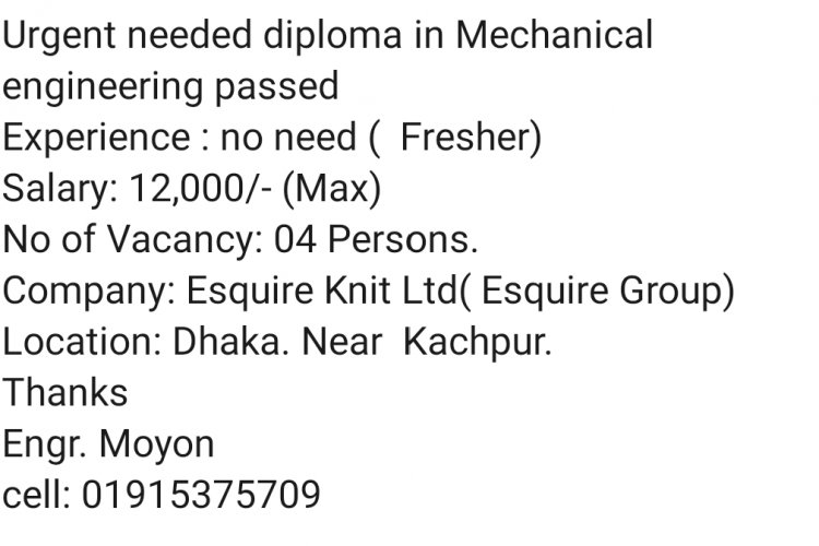 diploma in Mechanical engineer