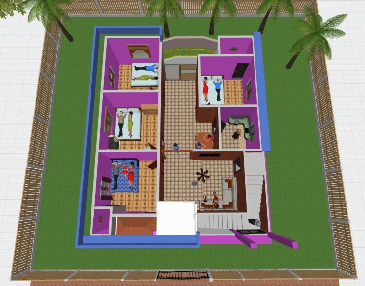 تصميم المنزل بتكلفة منخفضة. تصميم منزل من أربع غرف. أساس من طابقين.